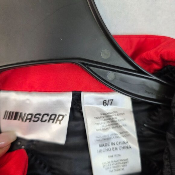 Nascar Boys Bomber Jacket Size 6/7 Black Checkered Racing New - Picture 4 of 7